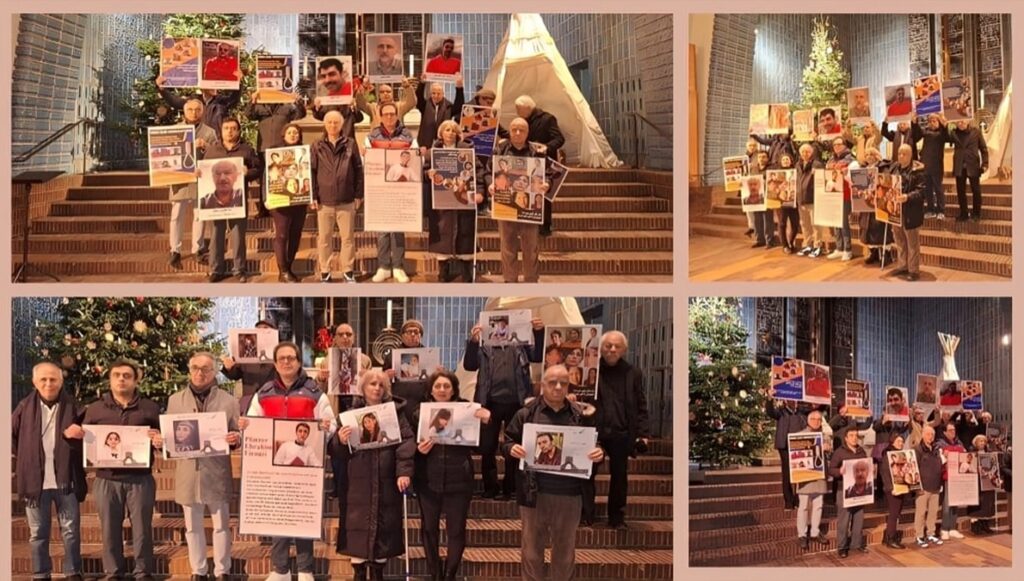 تجمع الجالية الإيرانية في برلين في ليلة ميلاد المسيح دعمًا للسجناء السياسيين في إيران