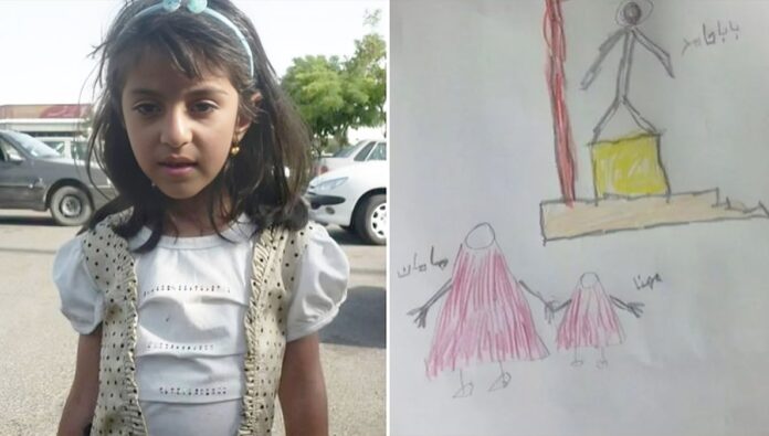 وداعا يا بابا: رسم لطفلة إيرانية يصوّر إعدام والدها ويسلط الضوء على وحشية النظام