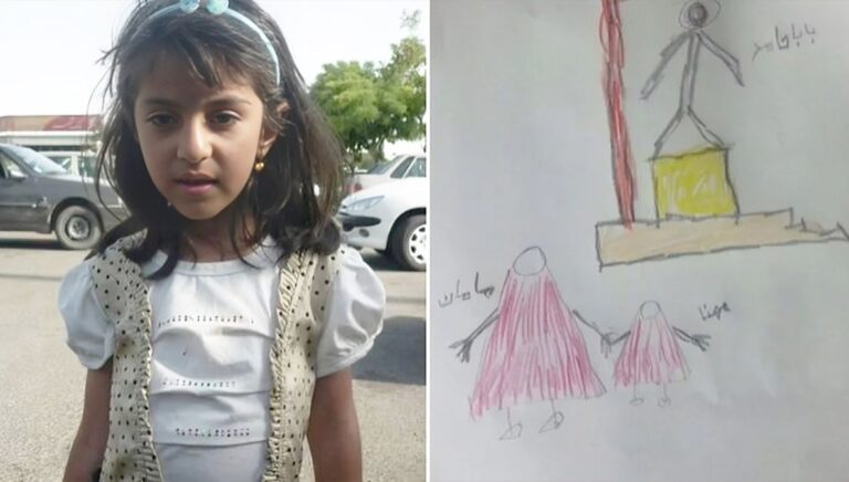 وداعا يا بابا: رسم لطفلة إيرانية يصوّر إعدام والدها ويسلط الضوء على وحشية النظام