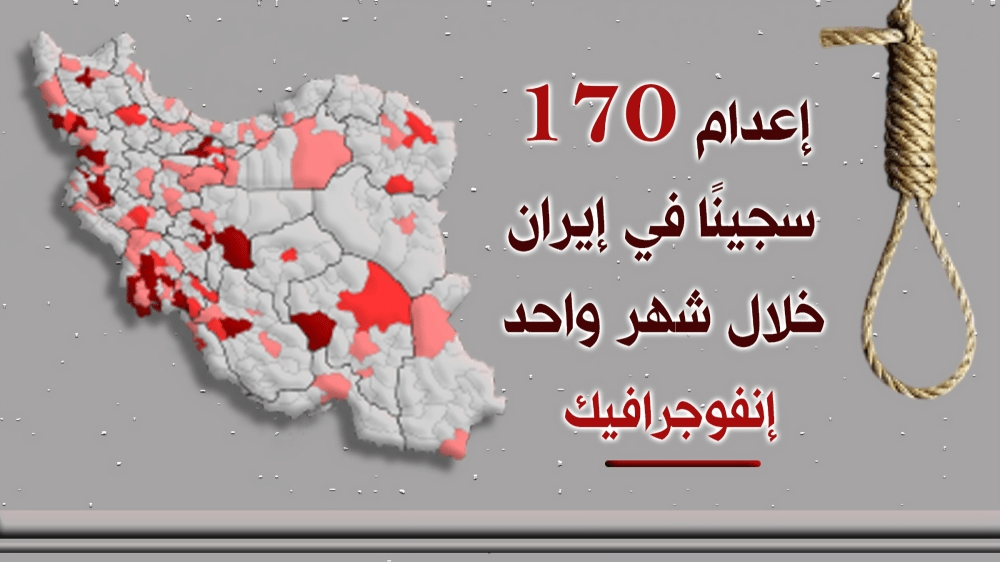 إنفوجرافيك - إعدام 170 سجينًا في إيران خلال شهر واحد