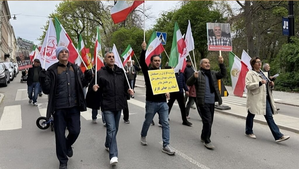 تظاهرات أنصار مجاهدي خلق في أوروبا بمناسبة يوم العمال العالمي: لا لنظام الشاه ولا لنظام الملالي… نعم للحرية والعدالة