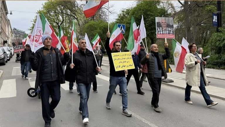تظاهرات أنصار مجاهدي خلق في أوروبا بمناسبة يوم العمال العالمي: لا لنظام الشاه ولا لنظام الملالي… نعم للحرية والعدالة 