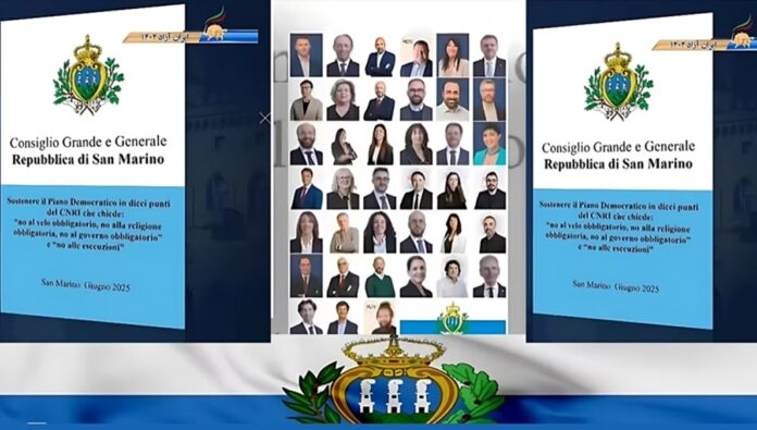 أغلبية برلمان سان مارينو تدعم خطة السيدة مريم رجوي لمستقبل إيران