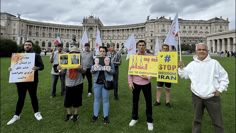 مظاهرات أنصار مجاهدي خلق في عواصم أوروبية تنديدًا بإعدام سجينين سياسيين في إيران
