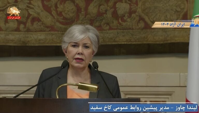 ليندا شافيز بالبرلمان الإيطالي: الحل في إيران ليس عسكرياً بل داخلي، والسيدة مريم رجوي مصدر إلهام عالمي