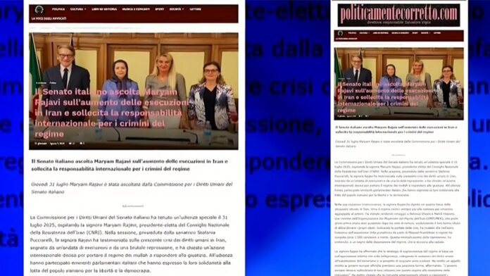 بوليتيكا مينتي كوريتو: مجلس الشيوخ الإيطالي يستمع لشهادة مريم رجوي حول تصاعد الإعدامات ويدعو لمحاسبة النظام