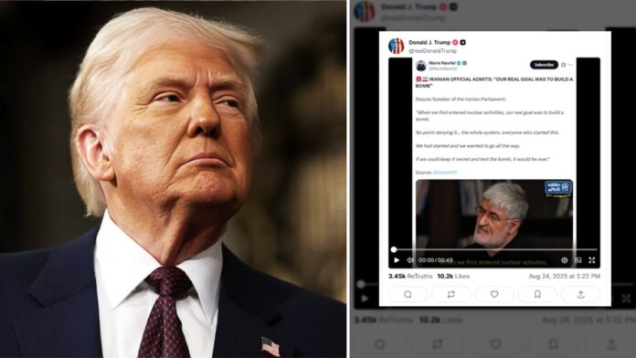ترامب يعيد نشر اعتراف مسؤول إيراني كبير سابق بالسعي لصنع قنبلة ذرية