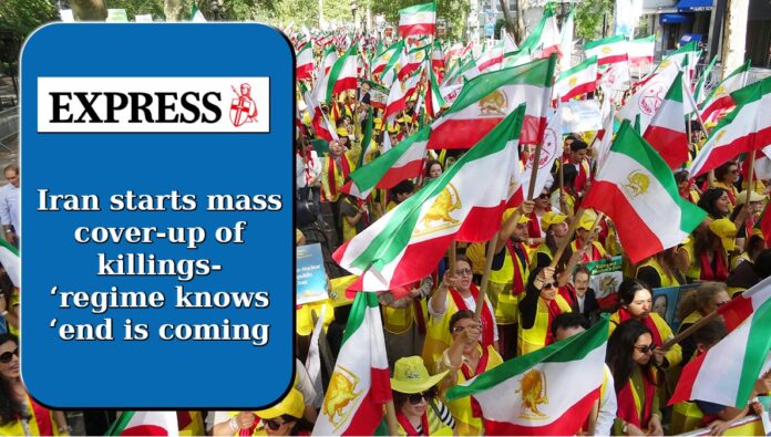 ديلي إكسبرس: النظام الإيراني يطمس قبور الضحايا في محاولة يائسة لإخفاء جرائمه