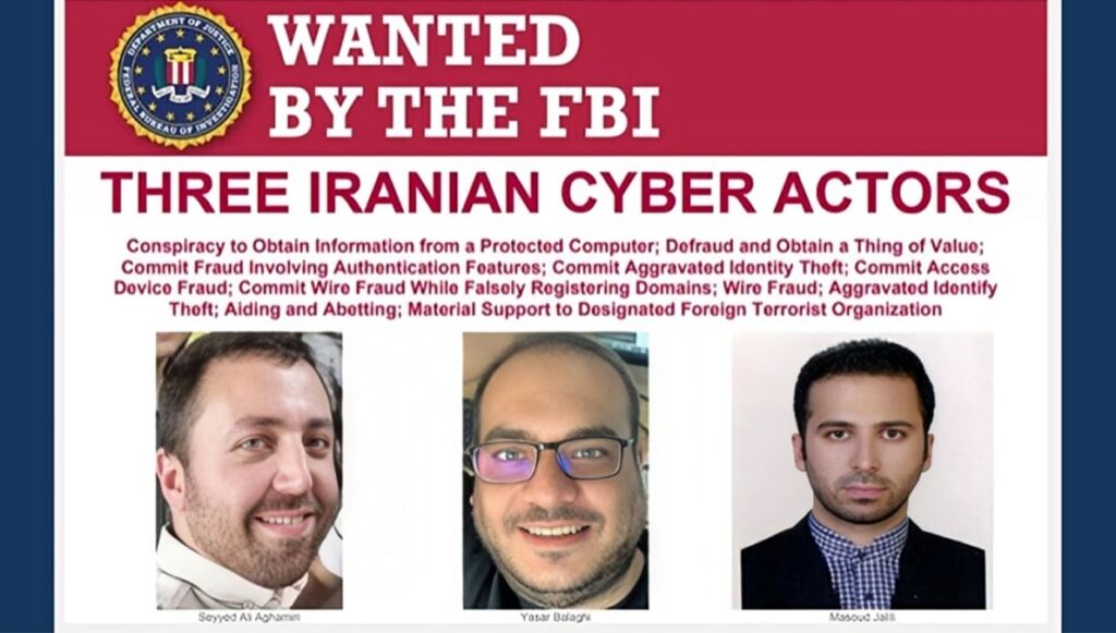 مكافأة بقيمة 10 ملايين دولار.. الولايات المتحدة تستهدف 3 قراصنة إلكترونيين تابعين لحرس النظام الإيراني