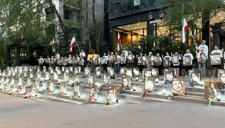 “لا” إيران الكبرى لحضور ممثل نظام الإعدام في بيت الأمم