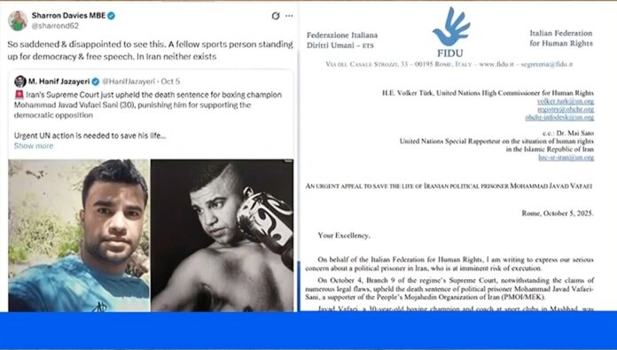 احتجاج دولي واسع على حكم إعدام البطل الإيراني محمد جواد وفائي ثاني