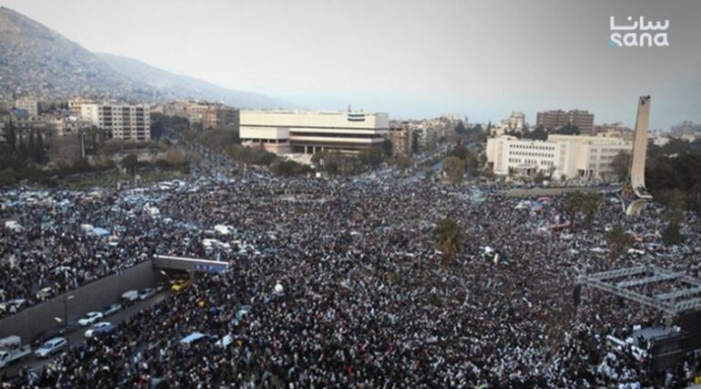 صورة احتفالات تحرير سوريا في دمشق