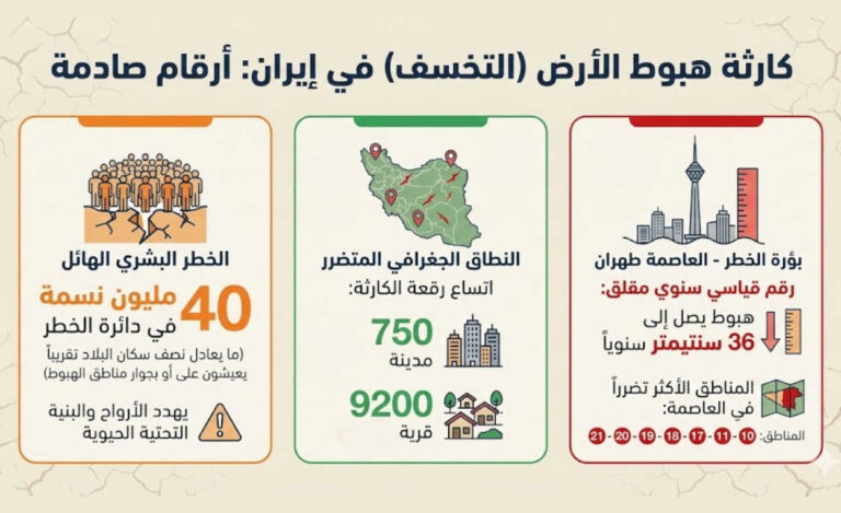  كارثة الهبوط الأرضي الوطنية تزحف تحت أقدام 40 مليون إيراني