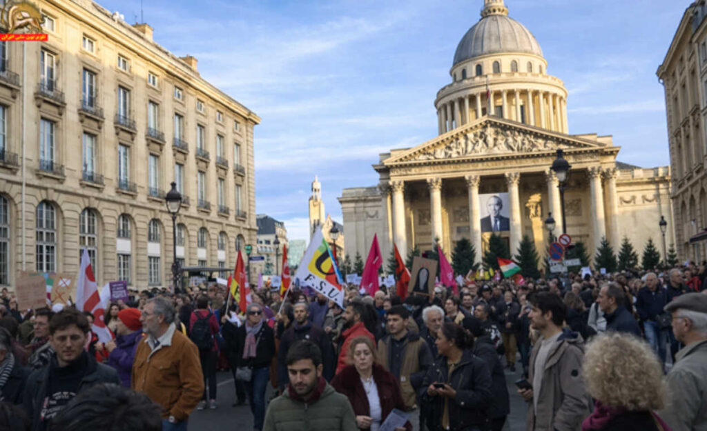مظاهرة حاشدة في باریس تضامناً مع الانتفاضة الإيرانية ورفضاً لنظامي "الشاه والملالي"