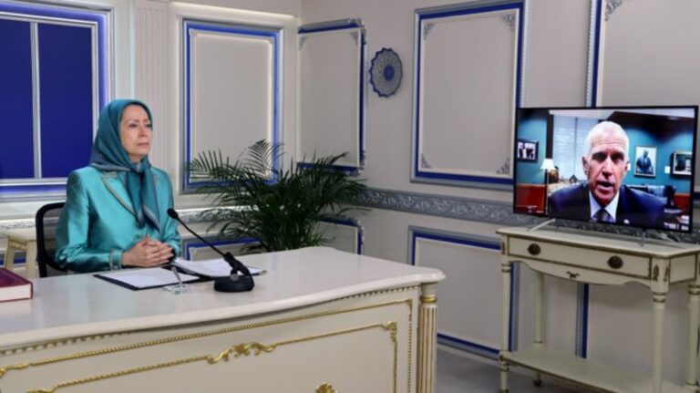 لقاء وحوار بين السيدة مريم رجوي والسيناتور توم تيليس عضو مجلس الشيوخ الأمريكي