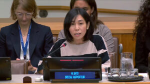 ماي ساتو تطالب بوقف الهجمات العسكرية والتحقيق في قمع انتفاضة يناير