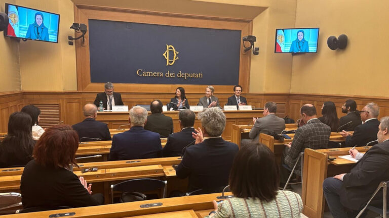 مؤتمر في البرلمان الإيطالي يندد بجرائم النظام الإيراني ويدعم بديل المقاومة الديمقراطي