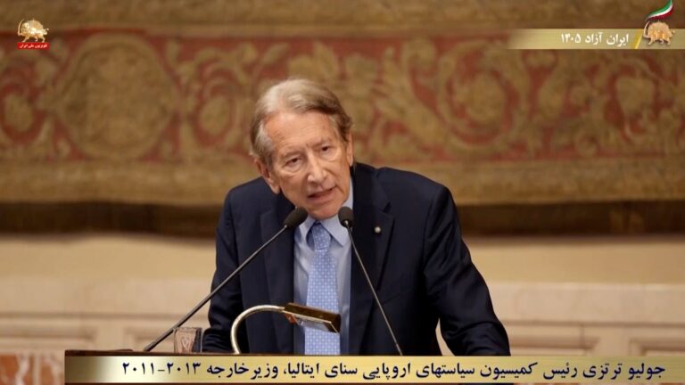 جوليو تيرتزي: مريم رجوي هي أمل الإيرانيين في الحرية والديمقراطية
