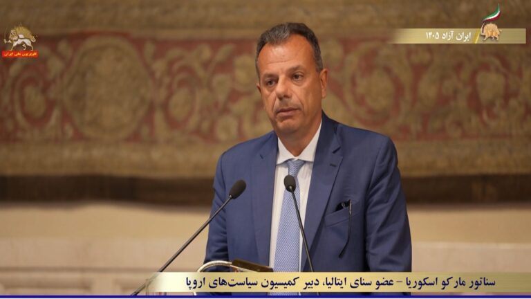 ماركو إسكوريا: السيدة رجوي ومنظمتها يعلموننا درساً جوهرياً في الشجاعة، والحرية
