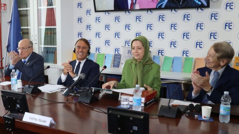 مريم رجوي في مؤسسة إيناودي الإيطالية: نظام الملالي لن يصمد أمام الانتفاضة والمقاومة المنظمة