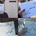 وحدات المقاومة في مدينة مشهد تتحدى زيارة بزشكيان بملصقات وعروض مصورة تفضح سجله الملطخ بالإعدامات