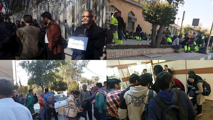 12 تجمعًا احتجاجيًا في المدن الإيرانية ضد النظام الإيراني-