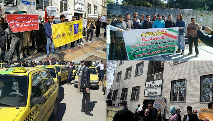 12 تجمعًا احتجاجيًا في المدن الإيرانية ضد النظام الإيراني-