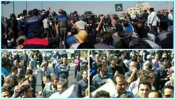 مظاهرة واسعة لعمال هبكو في أراك وامتداد نطاق الاحتجاجات