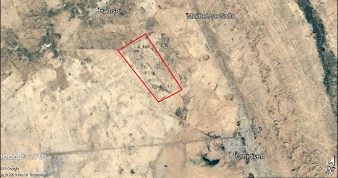 صورة من الاقمار الصناعية لقاعدة ”اوميدية” على بعد 35 كم من الأهواز