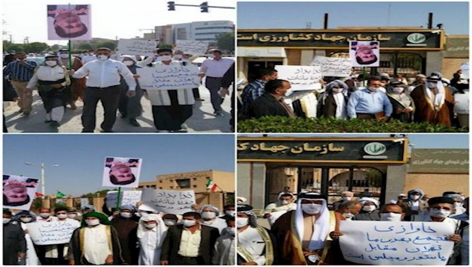 تجمع احتجاجي لمزارعي خوزستان أمام منظمة الجهاد الزراعي في الأهواز 