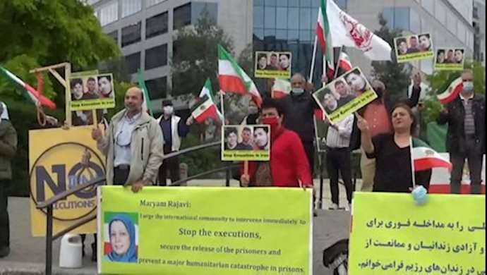 جانب من مظاهرات الإيرانيين في بروكسل