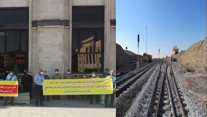 تجمع احتجاجي لعمال السكك الحديدية الرسميين في أذربيجان