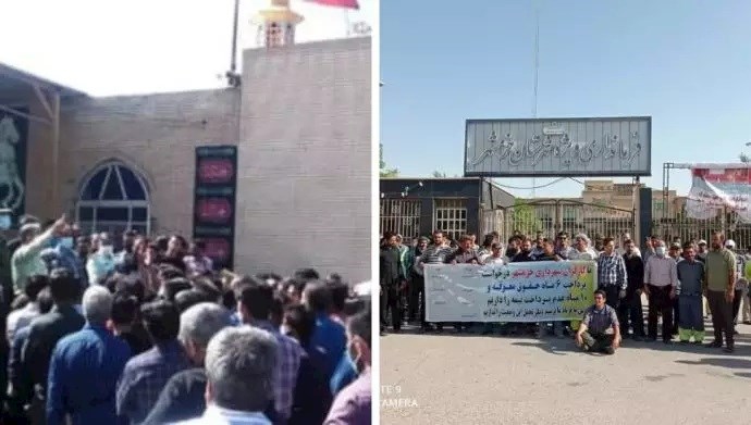 تجمع احتجاجي لعمال بلدية خرمشهر