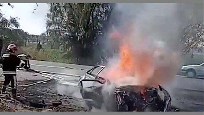 حرق مواطن ناقل للوقود في ميناب نتيجة إطلاق النار عليه من قبل عناصر النظام المجرمين