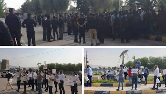 وقفات احتجاجية في سيرجان وبوشهر