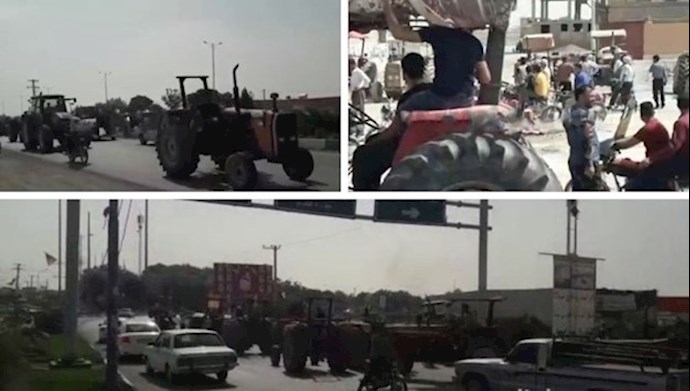 وقفة احتجاجية للمزارعين في شرق اصفهان