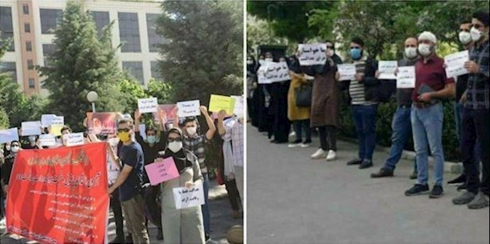 وقفة احتجاجية للمرشحين لعقد اختبار التوظيف بوزارة الصحة1