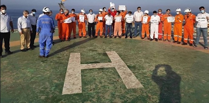 - مسيرة احتجاجية لموظفي شركة حقل بارس الجنوبي للنفط والغاز - مسيرة احتجاجية لموظفي شركة حقل بارس الجنوبي للنفط والغاز