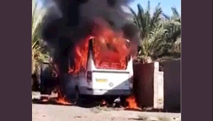 إضرام النار في حافلة باعتبارها صندوق اقتراع متنقل بمدينة سوران