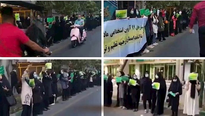 اليوم التاسع من الوقفة الاحتجاجية للمعلمين في طهران
