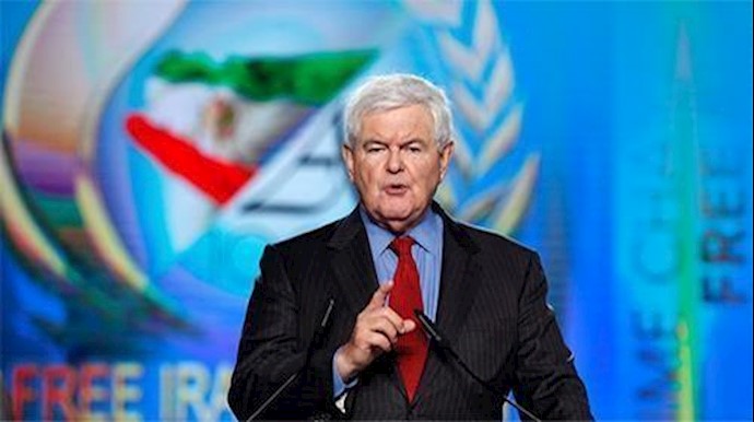 رسالة دعم لنيوت غينغريتش لانتفاضة الشعب الإيراني