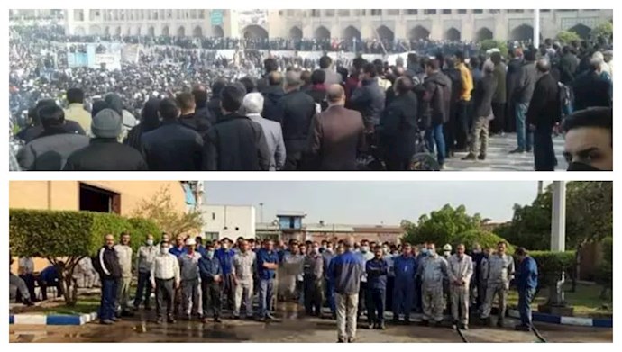 استمرار احتجاجات المزارعين في اصفهان واحتجاجات عماليه في طهران وآبادان ويزد وتبريز